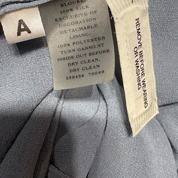 Ann Taylor Slate Blue Blouse with Tie-Front - Picture 5 of 7